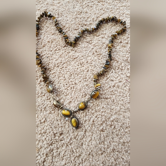Handmade Necklace with Tigereye and silver accent. - Picture 2 of 2